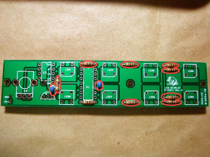 Let's solder resistors and capacitors
